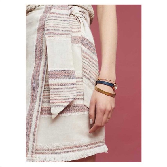 Holding Horses Anthropologie Avery Faux Wrap Tie Waist Mini Skirt Size 14 - Picture 4 of 9